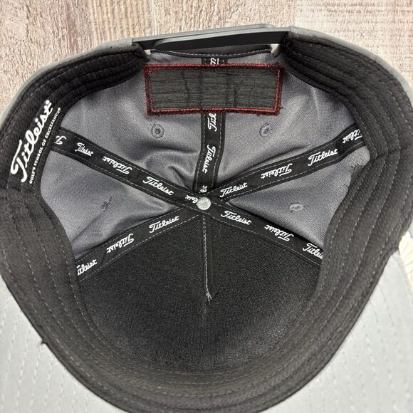 Titleist Tour Rope Pro V1 Men's Flat Bill Hat Snapback Adjustable One Size Gray - Picture 7 of 9